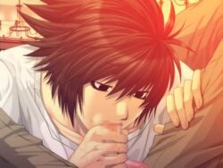 censored death_note gay l_lawliet light_yagami male male/male male_only oral tagme yaoi