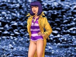 1990s 1998 1girls 20th_century asian ben_(artist) blue_hair female female_only jubilee marvel solo straight_hair tagme x-men