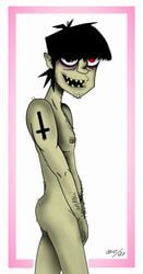 gorillaz male male_only murdoc_niccals nude tagme upside_down_cross