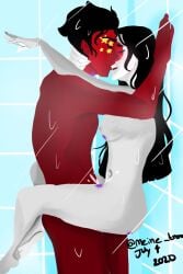 1boy 1girls ambiguous_penetration black_hair china_(countryhumans) countryhumans countryhumans_girl cum cum_inside duo female japan_(countryhumans) long_hair male penetration red_body red_skin short_hair white_body white_skin