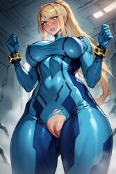 ai_generated big_ass big_breasts lamprey3931 low-angle_view perfect_body ripped_bodysuit samus_aran standing