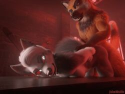 3d_(artwork) amber_eyes ambiguous_penetration angry animated anthro anthro_on_anthro arm_grab ass bent_over bouncing_breasts bouncing_butt breasts brown_body brown_fur canid canid_demon canine canis chains cheek_tuft collar countershading demon digital_media_(artwork) dungeon duo ear_piercing ear_ring facial_tuft female female_penetrated fist from_behind_position fur furniture grey_body grey_fur guarez_(johnwulffe) hair hellhound helluva_boss inside johnwulffe long_hair looking_at_another looking_at_partner looking_back loona_(helluva_boss) male male/female male_penetrating male_penetrating_female mammal maned_wolf mythological_canine mythological_creature mythology open_mouth penetration piercing prison red_sclera ring_piercing sex sex_dungeon standing table teeth tuft white_body white_eyes white_fur white_hair wrist_grab