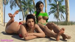 azucena_milagros_ortiz_castillo barefoot beach big_ass bikini dark-skinned_female feet feetnfannies female female_only foot_fetish laura_matsuda street_fighter street_fighter_6 tekken tekken_8