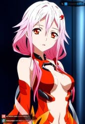 ai_generated curvy curvy_figure female guilty_crown juanpiamvs long_hair looking_at_viewer medium_breasts neckline patreon patreon_username pink_hair red_eyes standing subscribestar subscribestar_username watermark yuzuriha_inori