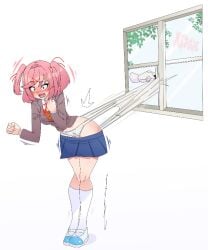 doki_doki_literature_club human human_only light-skinned_female light_skin natsuki_(doki_doki_literature_club) pain tagme wedgie