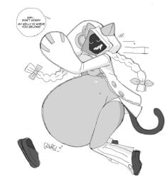 belly blazblue catgirl dialogue fecharis feline sharp_teeth taokaka vore