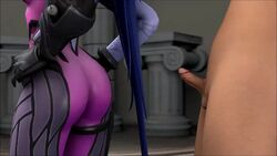 1boy 1girls 3d animated ass ass_shake clothed_female_nude_male cum dialogue erection faceless_male female handsfree_ejaculation long_hair male no_penetration open_mouth overwatch penis pinky_out ponytail premature_ejaculation purple_skin redmoa ruined_orgasm shaking_butt shorter_than_30_seconds small_penis small_penis_humiliation sound source_filmmaker standing straight teasing tight_clothing very_long_hair video widowmaker