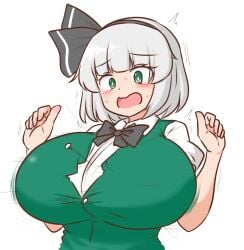 1girls big_breasts blush breasts cleavage clothed clothing female female_only mizusoba tagme touhou youmu_konpaku