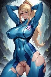 ai_generated big_ass big_breasts lamprey3931 perfect_body ripped_bodysuit samus_aran standing