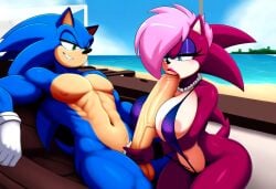 ai_generated ass blue_body breasts incest incest_(lore) magenta_fur male/female pink_hair sex sonia_the_hedgehog sonic_(series) sonic_the_hedgehog sonic_the_hedgehog_(series) sonic_underground sonic_x_sonia straight veiny_penis