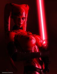 1girls 3d breasts darth_talon female infernacrypta lightsaber nipples red_skin star_wars twi’lek