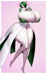 2024 2girls alternate_breast_size alternate_version_available artist_name breast_grab breasts_bigger_than_head busty curvy_figure female_only female_pubic_hair game_freak gardevoir giant_breasts giantess heart_symbol hourglass_figure interracial interspecies looking_pleasured monster_girl nintendo no_bra pokémon_(species) pokemon pokemon_(species) pokephilia smaller_female thick_ass thick_thighs