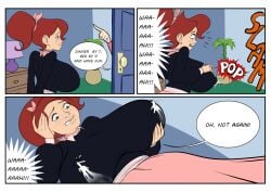 alarmed audrey_page breasts female golden_girl goodbadartist huge_breasts inconvenient_breasts lactation parent pontytail skirt surprised tagme the_developing_adventures_of_golden_girl worried