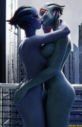 2girls 3d asari ass big_ass breasts female incest kissing malicious_bane mass_effect morinth mother_and_daughter nipples samara yuri