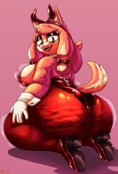 anthro bottom_heavy bunnysuit canine cellulite conductor's_wife_(sonic) female female_focus female_only furry looking_at_viewer milf mobian_(species) mobian_dog mole mole_on_ass mole_on_breast nipple_slip sonic_(series) sonic_the_hedgehog_(series) tascom the_murder_of_sonic_the_hedgehog wardrobe_malfunction