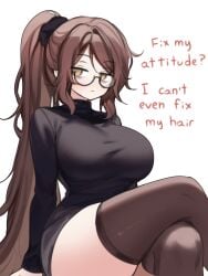 1girls blush brown_hair female female_only indie_virtual_youtuber long_hair not_porn sky_(skyaboveme) skyaboveme solo solo_focus thighs virtual_youtuber white_background