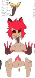 absurd_res alastor_(hazbin_hotel) anthro anus feet hazbin_hotel hi_res kinoki_liebe male male_only palms solo solo_male teeth uvula