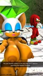 3d after_sex anthro areola balls bat cum cum_in_pussy cum_inside duo echidna erect_nipples female flaccid grey-yordle huge_breasts knuckles_the_echidna male nipples nude penis pussy rouge_the_bat sonic_(series)