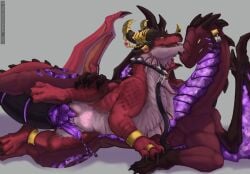 2_penises alexstrasza animal_genitalia animal_penis black_claws black_horn blizzard_entertainment chamuskinha claws diphallia diphallism dragon dragon_alexstrasza duo erection female feral fur furred_dragon furred_scalie genital_slit genitals hemipenes hi_res horn knot male male/female multi_genitalia multi_penis mythological_creature mythological_scalie mythology penetration penis purple_knot purple_penis scalie vaginal_penetration warcraft