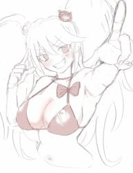 2024 bikini bikini_top blush breasts cleavage dadadaeki00 danganronpa danganronpa:_trigger_happy_havoc female female_focus female_only junko_enoshima sketch tied_hair twintails white_background