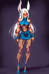 1girls abs ai_generated bare_arms bare_legs bare_shoulders bare_thighs big_breasts blush bunny_ears bunny_girl clothed clothing color dark_skin dark_skinned_female female female_focus female_only fit_female gigiti hi_res large_breasts long_hair looking_at_viewer miruko muscles muscular muscular_arms muscular_female muscular_legs muscular_thighs my_hero_academia red_eyes rumi_usagiyama solo solo_female thick_thighs underboob virgin_killer_sweater white_hair