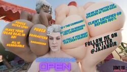 1boy2girls 3d ana_amari ass ass_focus asshole astarion baldur's_gate baldur's_gate_3 big_ass blender commission female gilf harem jaja3d male marisa_rossetti overwatch pussy smile street_fighter street_fighter_6 sun