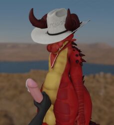 animated anthro aroused clothing cowboy cowboy_hat cowboy_outfit deathclaw duo erection fallout genitals handjob hat hat_only headgear headgear_only headwear headwear_only henry_(henrycharizardboi) henrycharizardboi henryisraptor humanoid_genitalia humanoid_penis kerchief lizard male male_focus masturbation microsoft mostly_nude penile penis reptile scalie sex