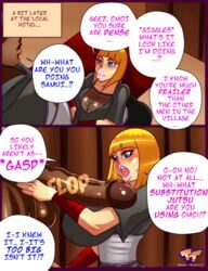 big_penis blonde_hair comic dark-skinned_male dark_skin english_text female interracial large_breasts male naruto naruto_shippuden omoi raldu samui text