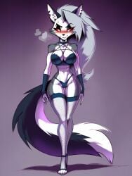 1girls abs ai_generated bare_arms bare_legs bare_shoulders bare_thighs big_breasts clothed clothing color female female_focus female_only fit_female furry furry_female gigiti hellhound helluva_boss hi_res large_breasts long_hair looking_at_viewer loona_(helluva_boss) muscles muscular muscular_female red_eyes solo solo_female thick_thighs white_hair wolf wolf_ears wolf_girl wolf_tail
