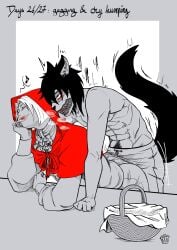 2023 bare_chest bare_chested breath breath_cloud clothed clothed_male clothed_sex clothing dry_humping femboy frottage frottage_through_clothing frotting gag gagged gagging gay gay_domination gay_male gay_sex genderswap_(ftm) helfyr human humanoid kinktober kinktober2023 kinktober_2023 little_red_riding_hood male male/male male_only muzzle muzzle_(object) muzzle_gag muzzled nobodick pleasure pleasure_face pleasured pleasured_face pleasured_male pubes pubic_hair rule_63 sex wolf wolf_boy wolf_ears wolf_tail yaoi