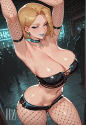 1girl 1girls above_view ai_generated alternate_costume armpit_fetish armpits arms_up armwear ass belly_button bent_leg big_ass big_breasts big_thighs black_armwear black_background black_bottomwear black_legwear black_topwear blonde_eyebrows blonde_female blonde_hair blue_background blue_earrings blue_eyes blue_eyeshadow blue_lipstick bob_cut bottomwear breasts bust busty caucasian caucasian_female chest choker collarbone curvaceous curvy curvy_figure detailed_background digital_media_(artwork) earrings elbows emma_frost emma_frost_(marvel_rivals) eyebrows eyelashes eyeshadow female female_focus female_only fishnet_armwear fishnet_legwear fishnets hair_behind_ear hands_out_of_frame hechizero hellfire_club high-angle_view hips homo_superior hourglass_figure huge_ass huge_breasts huge_thighs large_ass large_breasts large_thighs leg_raised leg_up legs legwear light-skinned_female light_skin looking_aside marvel marvel_comics marvel_rivals mature mature_female medium_hair milf mutant neckwear no_bra pierced_belly_button piercing sfw shaved shaved_armpits side_view slightly_open_mouth slim_waist small_waist smile smiling solo solo_female solo_focus standing thick thick_hips thick_legs thick_thighs thighs thin_waist topwear viewed_from_above viewed_from_side voluptuous waist white_queen wide_hips wide_thighs x-men