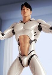 asian_male cute_male futuristic jinu_(kpop_demon_hunters) korean_male kpop_demon_hunters mecha netflix robot robot_boy robotic robotization