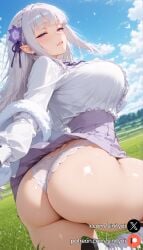 1girls 2025 ai_generated ass ass_focus big_ass big_breasts breasts emilia_(re:zero) female female_only hi_res high_quality high_resolution highres huge_ass huge_breasts huge_thighs light-skinned_female nsfw purple_eyes re:zero_kara_hajimeru_isekai_seikatsu sinity small_waist solo thick_thighs thin_waist white_hair