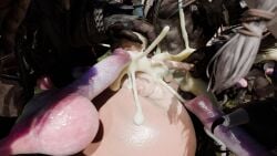 3d 4boys ambiguous_penetration bukkake canine_penis cum_in_mouth cum_inside cumflation excessive_cum female gangrape gnoll gwyn_(defying_fate) gwyn_(vindictus) huge_cock knotted_penis rape rochestedorm size_difference stomach_inflation vindictus vindictus:_defying_fate