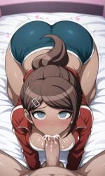 ai_generated aoi_asahina asahina_aoi ass big_ass big_breasts breasts cum danganronpa danganronpa:_trigger_happy_havoc female male penis semen sucking_penis