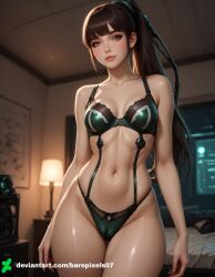 1girls ai_generated ass bangs barepixels07 bikini black_hair blush bra breasts brown_eyes cameltoe curvy eve_(stellar_blade) female female_only hair_ornament long_hair looking_at_viewer midriff navel panties perfect_body ponytail pussy seductive seductive_look sexy sitting skindentation slim_waist smile solo solo_female stellar_blade thighs uncensored watermark wide_hips