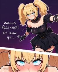 1girls a_mikusa ani_(twitter) blonde_hair fellatio head_out_of_frame pov