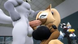 3d_(artwork) adam_(juicyducksfm) anthro balls big_balls big_penis black_body black_fur black_lipstick blue_body blue_fur bottomwear breasts brown_body brown_skin canid canine canis clothed clothing digital_media_(artwork) duo fan_character fellatio female fur genitals grey_body grey_fur group gym hand_on_head hi_res hug hunter_(mrfrenchyjackal) idw_publishing inside jackal juicyducksfm kneeling lemur lifting_dumbbell lipstick looking_at_another looking_forward makeup male male/female mammal masturbation muscular muscular_male nude open_mouth oral oral_penetration pants penetration penile penis primate public public_sex sega sex shirt sonic_(series) sonic_the_hedgehog_(comics) sonic_the_hedgehog_(idw) sonic_the_hedgehog_(series) source_filmmaker_(artwork) sport sportswear standing strepsirrhine tan_body tan_fur tangle_the_lemur topwear training whisper_the_wolf white_body white_fur wolf