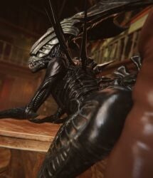 3d alien alien/human alien_(franchise) animated dark-skinned_male dead_by_daylight gl1tch_3d human_male monster monster_on_male short_video shorter_than_10_seconds sound tagme vaginal_penetration video xenomorph xenomorph_queen