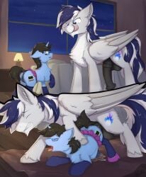 anal anal_sex animal_genitalia animal_penis ass balls bedroom closed_eyes clothed clothing crossdressing cutie_mark digital_drawing_(artwork) digital_media_(artwork) duo equid equine equine_genitalia equine_penis erection feathered_wings feathers femboy feral feral_on_feral feral_penetrated feral_penetrating feral_penetrating_feral footwear fur genitals hair hasbro hi_res horn horse inside legwear licking licking_lips licking_own_lips male male/male male_penetrated male_penetrating male_penetrating_male mammal my_little_pony mythological_creature mythological_equine mythology onyx_diamond_(ipootis) open_mouth pegasus penetration penile penis pony sex size_difference socks tail thigh_highs tinker_doo tongue tongue_out unicorn wings wolfypon