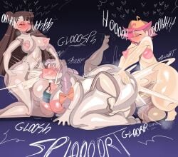 2futa 2girls ahe_gao amanda_o'neill ass blowjob blush breasts brown_hair closed_eyes completely_nude completely_nude_female completely_nude_futa constanze_amalie_von_braunschbank-albrechtsberger cum_inside deep_penetration deepthroat doggy_style ejaculation ejaculation_while_penetrated english_text fellatio futa_on_female futa_with_female futanari grabbing_another's_ass grabbing_from_behind gradient_background green_hair hand_on_another's_head huge_ass huge_breasts huge_cock huge_testicles jasminka_antonenko kagari_atsuko little_witch_academia long_hair lying medium_breasts missionary nipples nude nude_futa one_eye_closed open_mouth penetration penis sex sex_from_behind tayuri testicles tongue tongue_out twin_braids twintails vaginal_insertion vaginal_penetration vaginal_sex