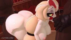 2boys 3d anal animated areolae artist_name bouncing_breasts breasts charlie_morningstar_(hazbin_hotel) cum_in_ass cum_inflation dark-skinned_male demon_girl demon_princess demon_royalty double_anal double_penetration ejaculation fellatio female half-angel half-demon hazbin_hotel hellaverse hybrid_race interracial interspecies large_breasts lovemilliesm nephalem nipples princess royalty sex spitroast tagme threesome vaginal_penetration video