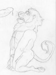 2016 anthro barefoot cum digitigrade disembodied_penis disney dripping duo erection feline gay greyscale hi_res humanoid_penis leodore_lionheart lion male male_only mammal mane monochrome mostly_nude muscular necktie neverwolf pawpads pencil_(artwork) penis precum side_view simple_background solo_focus tongue tongue_out traditional_media_(artwork) vein veiny_penis yaoi zootopia