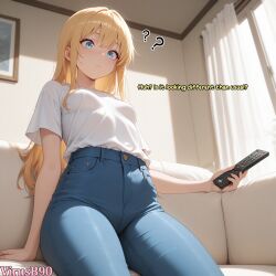 ? ?? ai_generated areola areola_slip arm_support artist_name bimbofication blonde_hair blue_eyes blue_pants blush body_control boob_window breast_expansion breasts breasts_bigger_than_head bursting_breasts busty busty_female cellphone cleavage closed_mouth comic controller couch cowboy_shot curtains day denim english_text expansion female from_below gigantic_breasts hair_between_eyes high-waist_pants holding holding_phone holding_remote_control huge_areolae huge_breasts hyper hyper_breasts indoors jeans leaning_back long_hair looking_at_viewer looking_down massive_breasts medium_breasts nipples oc on_couch open_mouth original original_character pants patreon_username phone picture_frame plant remote remote_control shirt shirt_tucked_in shocked short_sleeves sidelocks sitting small_breasts solo straight_hair sunlight surprised surprised_expression t-shirt tagme television thighs tight_clothes tight_clothing torn_clothing transformation twitter_username virusb90 voluptous voluptous_female watermark web_address white_shirt window wobbling_breasts