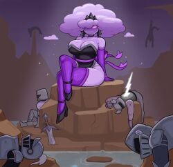1girls after_orgy after_sex big_breasts breasts cleavage cloud cloud_creature cloud_humanoid crossed_legs female knight lightning lightning_bolt looking_at_viewer mevia_(sketchfins) multiple_boys orgy original original_character sitting sketchfins thighs