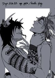 2023 age_difference age_gap breath_play bull deer deer_horns deer_humanoid dilf gay gay_domination gay_male hand_on_chest hand_on_neck helfyr horn horns kinktober kinktober2023 kinktober_2023 male male/male male_only necklace necklace_only nobodick nude nude_male pierced_nose piercing rosary septum_piercing septum_ring tattoo tattooed_arm yaoi