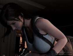 animated big_ass black_hair cum duo final_fantasy final_fantasy_vii greese jiggle long_hair male no_moaning silent_dom silent_male silent_sub skirt sound stockings tagme thigh_job tifa_lockhart video wide_hips