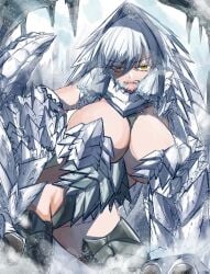 monster monster_girl monster_hunter ukanlos white_hair white_skin