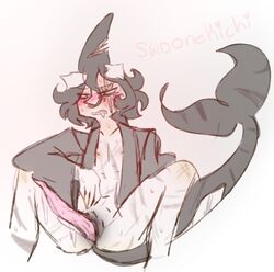 animal_genitalia blush funamusea furry huge_cock humanized ice_scream idate male_only orca scars sheath swoonekichi wadanohara_and_the_great_blue_sea