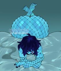 big_ass blue_hair brown_hair deltarune femboy gay hair_covering_eyes kris_(deltarune) undertale